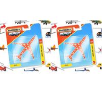 Matchbox Sky Busters Assortiment d’aéronefs (Modèle aléatoire) Comprenant Avions, hélicoptères, navettes, Jets et Autres répliques avec Roues fonctionnelles et/ou hélices rotatives, JDJ05 (Lot de 2)