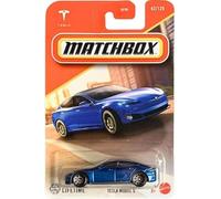 Matchbox Tesla Model S Voiture moulée sous pression, échelle 1/64, bleu, 42/125