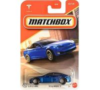 Matchbox Tesla Model S Voiture moulée sous pression, échelle 1/64, bleu, 42/125