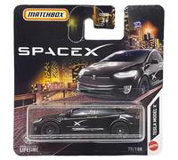 Matchbox - Tesla Model X - MBX SpaceX 75/100 - HVN43 - Carte courte - Noir - Véhicule de transport d'équipage - Superfast Lesney - Mattel 2024-1:64