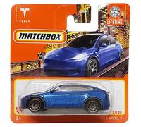 Matchbox - Tesla Model Y - MBX Metro 3/100 - HVN74 - Carte courte - Bleu métallisé - Superfast Lesney - Mattel 2024-1:64