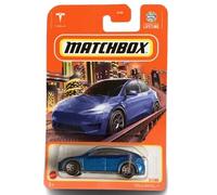 Matchbox Tesla Model Y Voiture moulée sous pression à l'échelle 1:64, bleu, 3/100