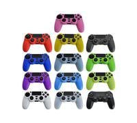 (Matches the image, A10) Soft Silicone Protective Control Cover for PlayStation 4 Controller Skin PS4 Gamepad Case with Joystick Grip Caps