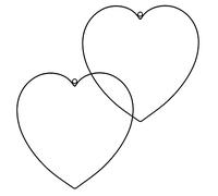 matches21 Accessoire Coeur en métal décoration déco Forme de Coeur Ø30 cm x épaisseur 4 mm Noir (Mat) Lot de 2