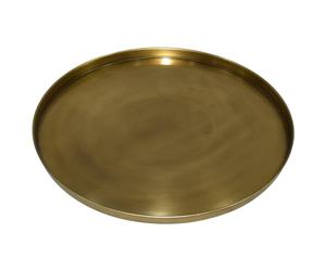 matches21 Edle Dekotablett für Eine schöne Tischdeko Auf dem Esstisch aus Metall - Rundes Deko Tablett 38 cm Durchmesser - Schöner Vintage Dekoteller in Kupfer ALS Tisch Deko