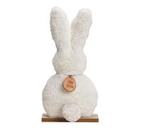 matches21 Figurine décorative moelleuse lapin de Pâques en peluche Décoration de Pâques Lapin Décoration de Pâques Décoration de lapin Décoration de printemps Blanc 11 x 19 x 5 cm