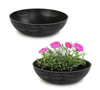 matches21 HOME & HOBBY Bac à plantes pour l'extérieur en noir marbré 30 x 9 cm comme bac à fleurs résistant aux intempéries