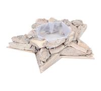 matches21 HOME & HOBBY Bac à plantes, rond, diamètre : 25 x 5 cm, bol décoratif en bois flotté, panier à plantes, avec film pour l'intérieur et l'extérieur