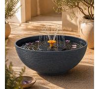 matches21 HOME & HOBBY Ensemble de fontaine solaire pour l'extérieur - grand bassin anthracite de 45 cm comme fontaine de jardin à jet