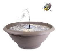 matches21 HOME & HOBBY Fontaine solaire d'extérieur XXL - Grand bol de 60 cm - Taupe - Fontaine de jardin
