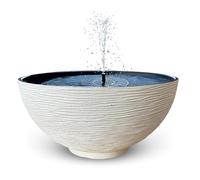 matches21 HOME & HOBBY Fontaine solaire pour l'extérieur - Grand bol de 45 cm - Crème - Fontaine de jardin
