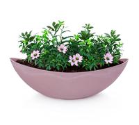 matches21 HOME & HOBBY Grand pot de fleurs ovale de 39 cm - Décoration d'extérieur vintage - Vieux rose