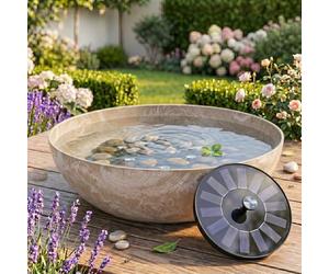 matches21 HOME & HOBBY Kit de fontaine solaire d'extérieur - Profondeur : 45 cm - Couleur : beige sable - Idéale comme fontaine de jardin