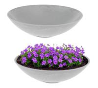 matches21 HOME & HOBBY Lot de 2 grands pots de fleurs décoratifs pour l'extérieur de 45 cm - Gris clair marbré comme pots de fleurs résistants aux intempéries