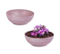 matches21 HOME & HOBBY Lot de 2 pots de fleurs résistants aux intempéries - Vieux rose vintage - 20 x 7,5 cm - Pour l'extérieur