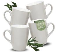 matches21 HOME & HOBBY Lot de 4 tasses à café en céramique 340 ml - Tasses à thé pour 4 personnes, couleur taupe, passent au lave-vaisselle