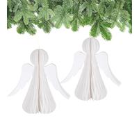 matches21 HOME & HOBBY Lot de 6 anges de décoration de Noël à suspendre en papier - Blanc - 20 cm