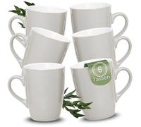 matches21 HOME & HOBBY Lot de 6 tasses à café en céramique 340 ml - Tasses à thé pour 6 personnes, couleur taupe, passent au lave-vaisselle
