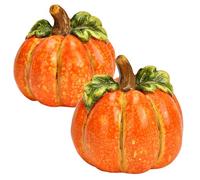 matches21 HOME & HOBBY Lot de citrouilles en argile Décoration d'automne 8 cm et 10 cm - Décoration de table rustique pour la maison à poser