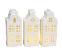 matches21 HOME & HOBBY Maison décorative à LED pour Noël - Maisons lumineuses blanches de 19 cm comme décoration d'hiver