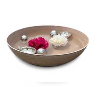 matches21 HOME & HOBBY Mini étang complet avec pot de fleurs de 37 cm de diamètre - Beige bombé avec boules flottantes et photophores argentés