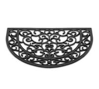 matches21 HOME & HOBBY Paillasson en caoutchouc dur avec ornements semi-circulaires 40 x 60 cm noir comme paillasson d'extérieur résistant aux intempéries