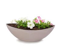 matches21 Home & Hobby Pot de Fleurs Ovale pour l'extérieur - Grand Bol décoratif en Sable Gris marbré - 39 cm - Jardinière pour Jardin, Balcon ou cimetière