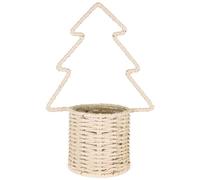 matches21 HOME & HOBBY Pot de fleurs, sapin, crème, diamètre : 11,5 x 29,5 cm, pour Noël - Pot de fleurs en verre pour décoration et plantes