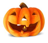 matches21 Lanterne Citrouille Halloween Halloween Citrouille en Argile 27x23 cm avec Bougie Chauffe-Plat à Del Clignotante