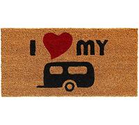 Matches21 Paillasson en coco avec inscription « I Love My Caravane & Cœur rouge » 25 x 50 cm
