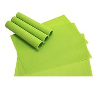 matches21 Set de table napperon Lot de 6 Borda Place Tapis Vert clair Kiwi tissé en plastique 46 x 33 cm Lavable