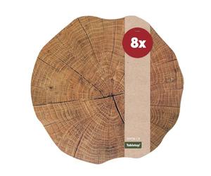 matches21 Set de table napperon Motif arbre arbre généalogique Disque Effet bois marron 8 Stk. rondes Ø 38 cm en plastique place Tapis undurchlässig lavable lavable