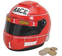 matches21 Tirelire en polyrésine pour Casque, Moto, Course à Pied Rouge 14 x 11 x 11 cm