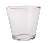 Matches21 Vase en verre de forme conique - Vase décoratif en verre transparent - 1 pièce - Diamètre : 14 x 13 cm