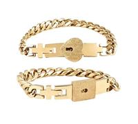 Matching Couple Bracelets Lock Design Friendship Wrist Bangle Pair