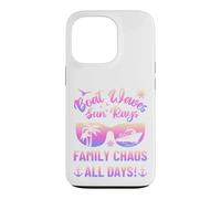 Matching Family Boat Waves Sun Rays Family Chaos All Days Coque pour iPhone 13 Pro