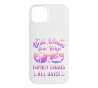 Matching Family Boat Waves Sun Rays Family Chaos All Days Coque pour iPhone 14 Plus