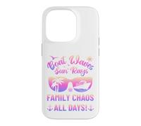 Matching Family Boat Waves Sun Rays Family Chaos All Days Coque pour iPhone 14 Pro