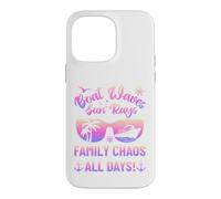 Matching Family Boat Waves Sun Rays Family Chaos All Days Coque pour iPhone 14 Pro Max