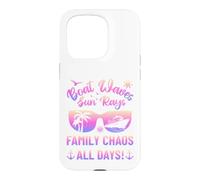 Matching Family Boat Waves Sun Rays Family Chaos All Days Coque pour iPhone 15 Pro