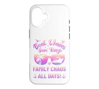 Matching Family Boat Waves Sun Rays Family Chaos All Days Coque pour iPhone 16