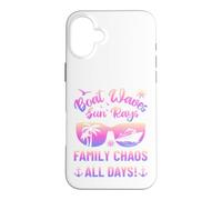 Matching Family Boat Waves Sun Rays Family Chaos All Days Coque pour iPhone 16 Plus