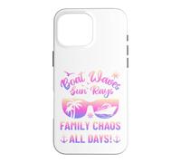 Matching Family Boat Waves Sun Rays Family Chaos All Days Coque pour iPhone 16 Pro Max
