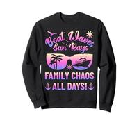 Matching Family Boat Waves Sun Rays Family Chaos All Days Sweatshirt