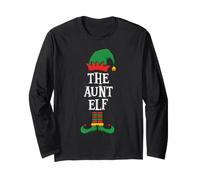 Matching Family Group Funny Xmas I'm The Aunt Elf Christmas Manche Longue