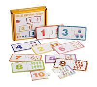 Matching Game, Wooden Toddler Educational Toy, Interactive Strategic, 4.92x4.53x0.98 inches, Number Color Recognition Game, Classroom Use, Birthday Gift, Boys Girls 3+ Years