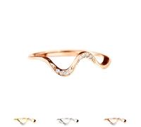 Matching Minimalist Wave Ring, s925 Sterling Silver Self Love Highs and Lows Personalized Ring, Ups and Downs Stacking Encouraged Jewelry for Women Best Bitches Rings for Best Friends (Rose gold,8)