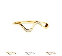 Matching Minimalist Wave Ring, s925 Sterling Silver Self Love Highs and Lows Personalized Ring, Ups and Downs Stacking Encouraged Jewelry for Women Best Bitches Rings for Best Friends (Gold,9)