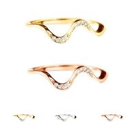 Matching Minimalist Wave Ring, s925 Sterling Silver Self Love Highs and Lows Personalized Ring, Ups and Downs Stacking Encouraged Jewelry for Women Best Bitches Rings for Best Friends (2Pcs-D,8)