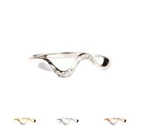 Matching Minimalist Wave Ring, s925 Sterling Silver Self Love Highs and Lows Personalized Ring, Ups and Downs Stacking Encouraged Jewelry for Women Best Bitches Rings for Best Friends (Sliver,8)